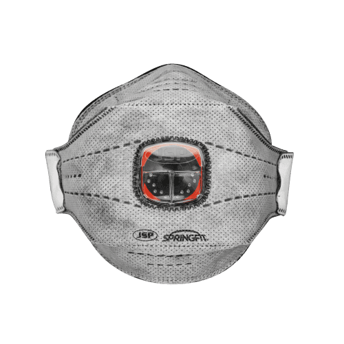 Masque de protection anti-poussières Springfit 436 FFP3 JSP trois plis anti-odeur charbon actif avec valve Typhoon photo du produit front L