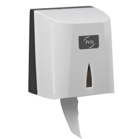 Distributeur de papier toilette JVD blanc mandrin amovible pour paquets ou rouleaux photo du produit