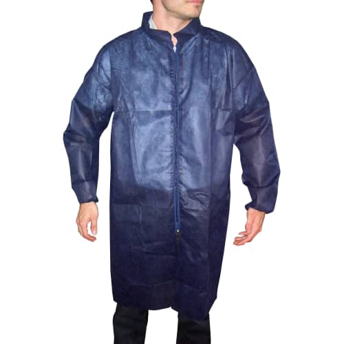 Blouse de travail PLP 40g/m² zip col Mao élastiques poignets bleu foncé taille XXL Paredes photo du produit front L