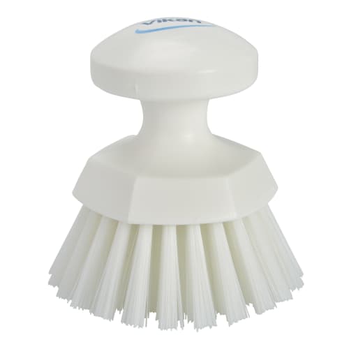 Brosse ronde fibres dures alimentaire PLP Ø11cm blanc Vikan photo du produit front L