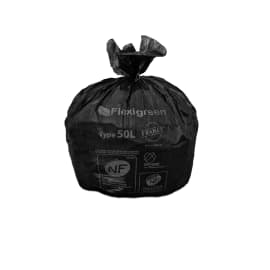 Sac 50 L noir 22µ à lien traditionnel NFE Flexigreen