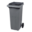 Conteneur plastique 2 roues 240L gris Rossignol photo du produit