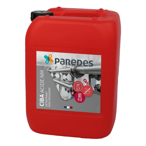 Détartrant non moussant Paredes CIBA ACIDE NM bidon de 24kg photo du produit front L