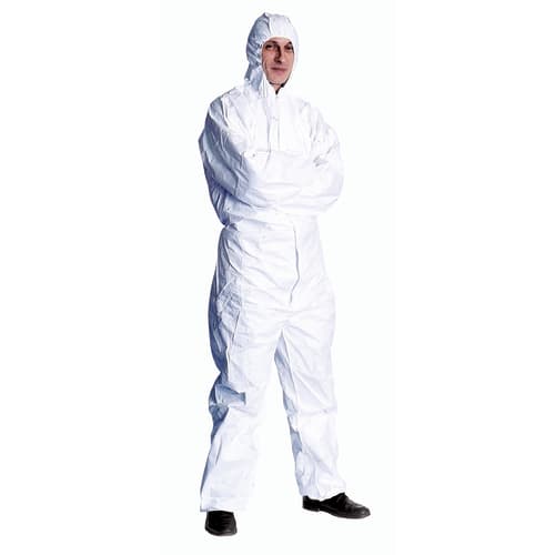 Combinaison Tyvek type 5-6 élastiques cagoule poignets taille blanc taille M photo du produit front L