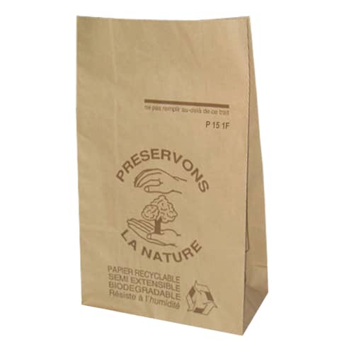 Sac papier 1 feuille 15L traitement anti-humidité W.S photo du produit front L