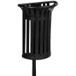 Corbeille acier Tulipe fixation sur poteau 35L gris manganèse Rossignol photo du produit