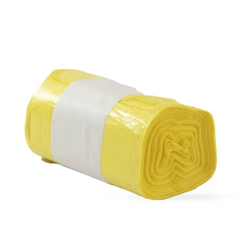 Sac plastique PE HD Héracène 10L jaune 7µm photo du produit front L