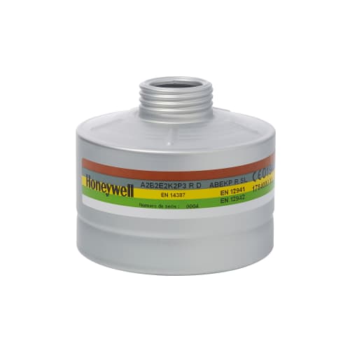 Cartouche anti-gaz aluminium Honeywell A2B2E2K2P3 pour masque anti-gaz photo du produit front L