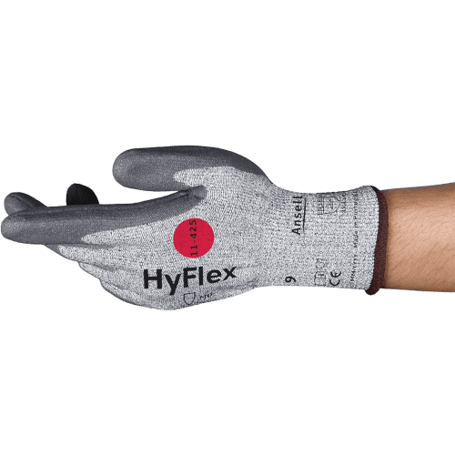 Gant de protection contre les coupures Hyflex 11-425 niveau 5 (c) enduction base aqueuse PU/nitrile taille 11 Ansell photo du produit front L
