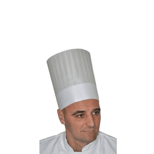 Toque droite non-tissé blanc plis imprimés réglable hauteur 20cm Paredes photo du produit front L