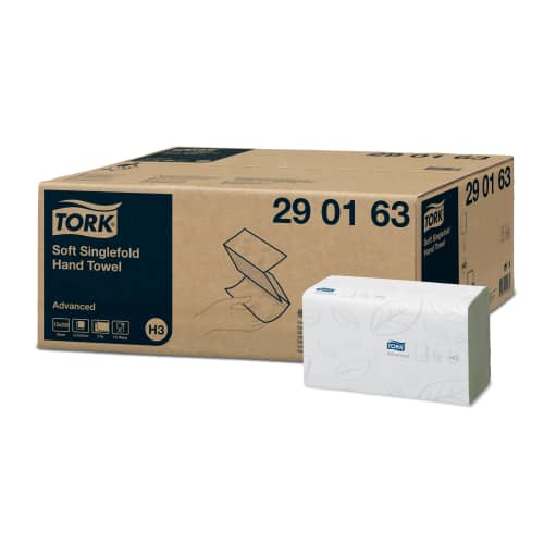 Essuie-mains plié V blanc 23 x 24,8cm certifié Ecolabel Tork photo du produit front L