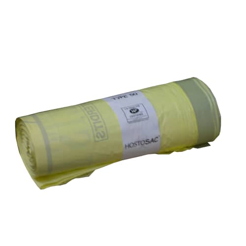 Sac plastique DASRI 50L jaune 21µm NF X Jet'Sac photo du produit front L