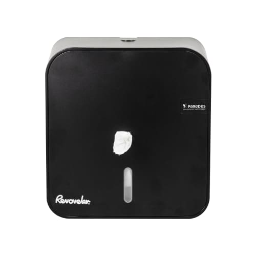 Distributeur papier hygiénique dévidage central noir Paredes Renovelar photo du produit front L