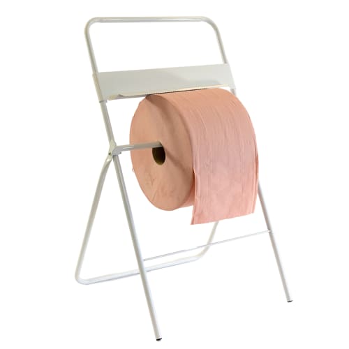 Dévidoir bobine sur pied en métal avec barre de coupe blanc Rossignol photo du produit front L