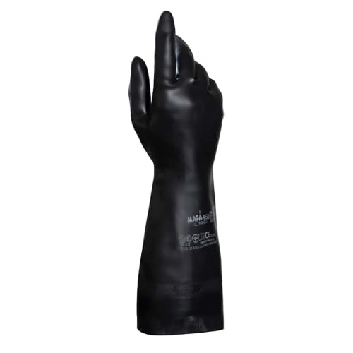 Gant de protection chimique néoprène/latex UltraNeo 450 Mapa Professional noir flocké coton 41cm taille 7 photo du produit front L