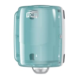 Distributeur d'essuyage dévidage central Tork W2 turquoise/blanc
