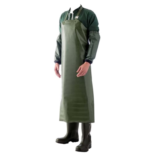 Tablier polyuréthane vert Manulatex 90 x 115 cm avec attaches standards soudées taille unique photo du produit front L