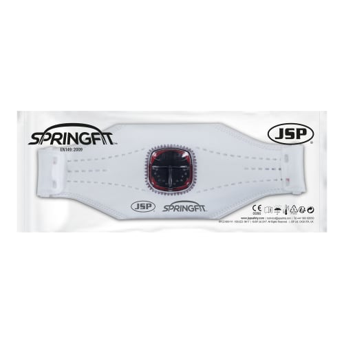 Masque de protection anti-poussières à squelette interne rigide JSP SPRINGFIT 435 à valve FFP3 NR D photo du produit Side View L