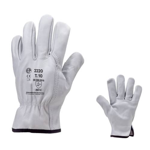 Gant maîtrise Coverguard fleur de vachette blanc pouce palmé taille 9 photo du produit front L