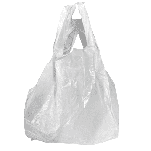 Sac plastique à bretelle PE HD blanc 10µm photo du produit front L