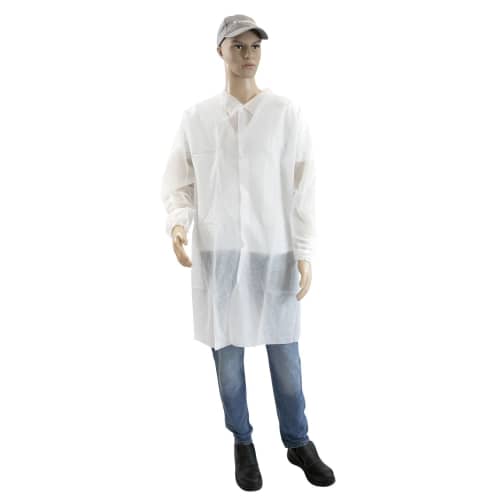 Blouse de travail PLP 40g/m² boutons pression blanc taille L Paredes photo du produit front L