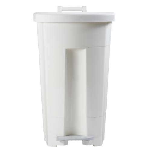 Poubelle mobile plastique à pédale 90L blanc Rossignol photo du produit front L