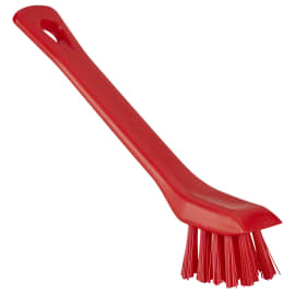 Brosse fibres médium avec rebord grattant alimentaire PLP 15cm rouge Vikan