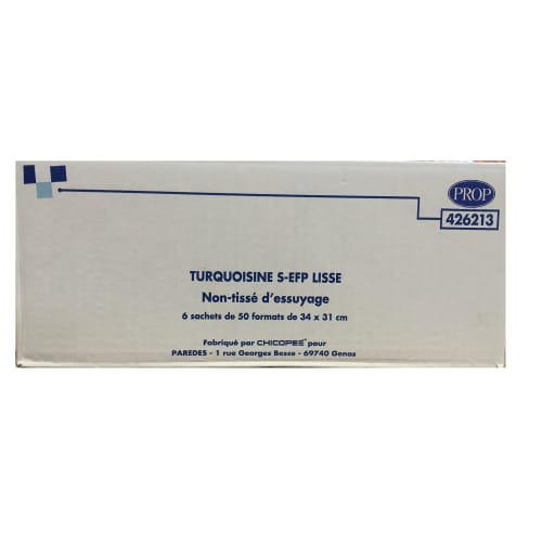 Essuyage non tissé Turquoisine lisse bleu 31 x 34 cm Paredes photo du produit front L