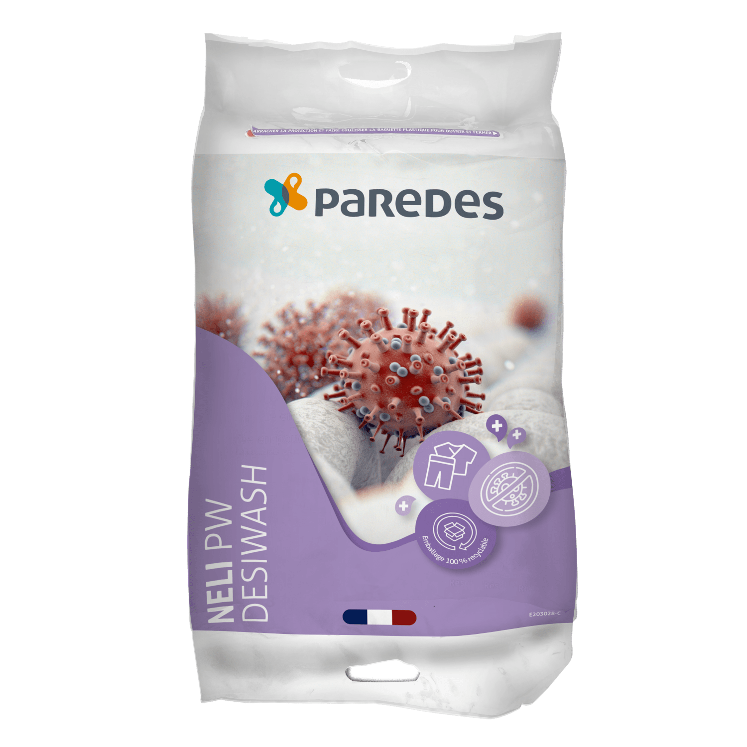 Lessive poudre désinfectante Paredes Neli PW Desiwash sac de 13,5kg photo du produit