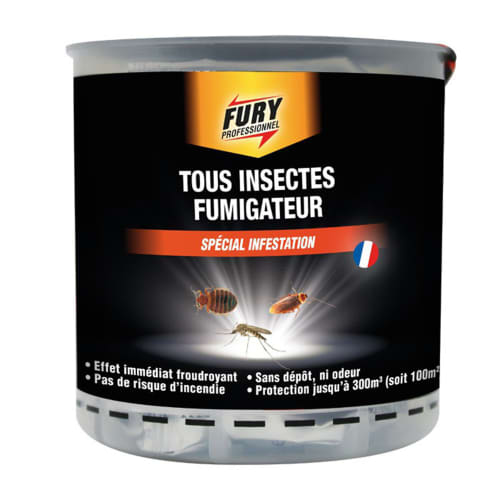 Diffuseur insecticide hydro-réactif Fury Tous Insectes fumigateur 300m³ photo du produit front L