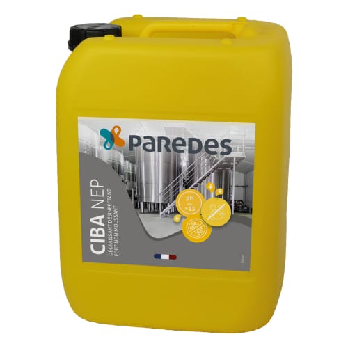 Dégraissant désinfectant fort non moussant Paredes CIBA NEP bidon de 25kg photo du produit front L