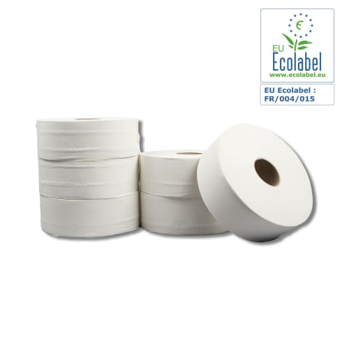 Papier toilette rouleau géant Jumbo  blanc Paredes 380m prédécoupé 8,3 x 17,5 cm photo du produit front L