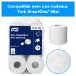 Distributeur de papier toilette 2 rouleaux mini géant Tork Smartone à dévidage central blanc photo du produit Side View S