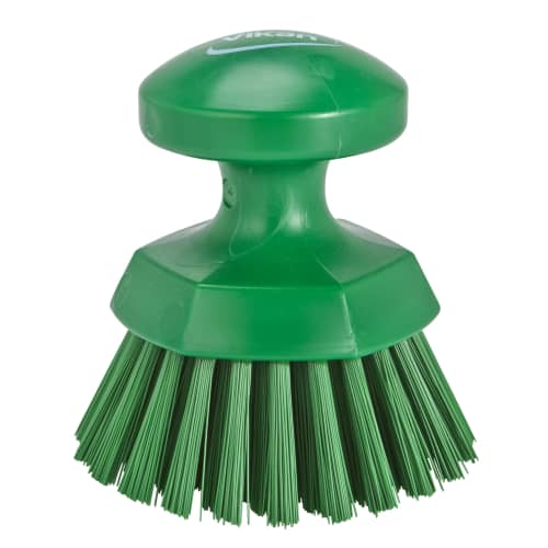 Brosse ronde fibres dures alimentaire PLP Ø11cm vert Vikan photo du produit front L