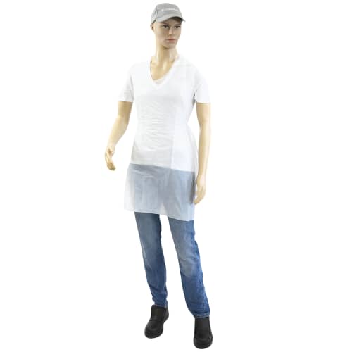 Tablier PE Paredes Blanc 15 µm gaufré 70x105 cm taille S photo du produit front L