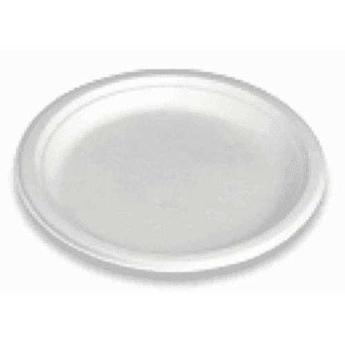 Assiette fibres végétales ronde blanche Diamètre 180 mm Alphaform photo du produit front L