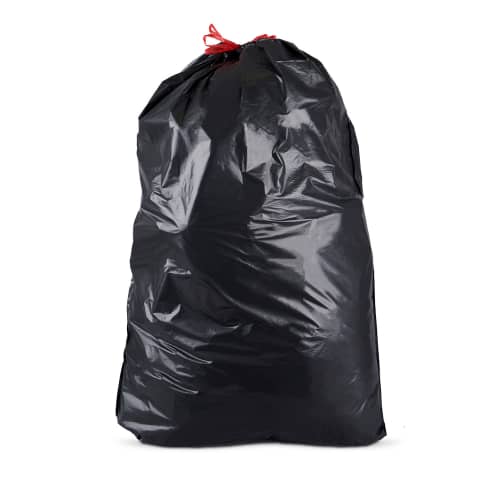 Sac poubelle PE BD 100L noir 28µm lien coulissant Sphere photo du produit front L