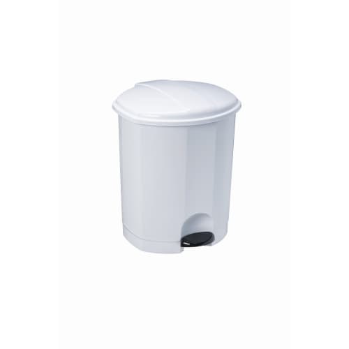 Poubelle plastique à pédale 11L blanc Medial photo du produit front L