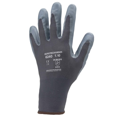 Gants de manipulation Coverguard Eurolite 6240 Nitrile lisse paume et doigt taille 10 photo du produit