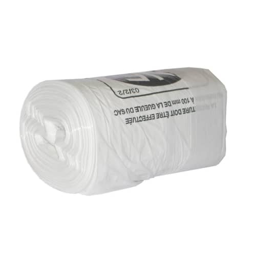 Sac plastique PE BD 50L blanc 16µm NF photo du produit front L