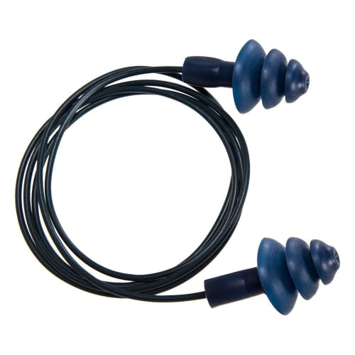 Bouchons d'oreilles réutilisables et détectables Portwest TPR avec cordon bleu SNR 32dB photo du produit front L