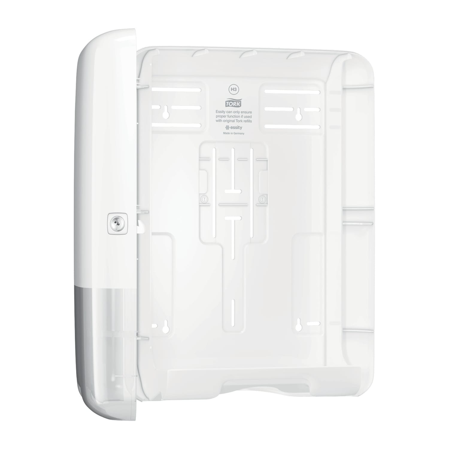 Distributeur d'essuie-mains pliés blanc H3 photo du produit Side View ZOOM