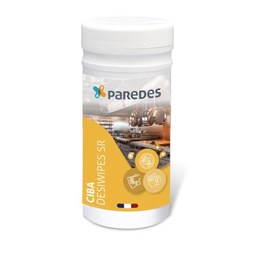 Lingettes désinfectantes sans rinçage Paredes Ciba Desiwipes SR boite de 200 photo du produit front L
