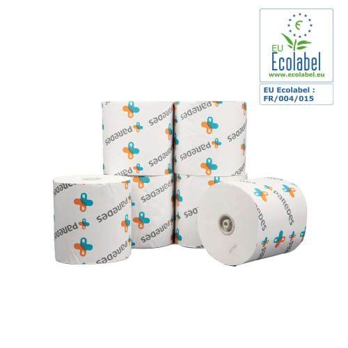 Essuie-mains rouleau blanc 200m certifié Ecolabel Paredes photo du produit front L
