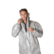 Combinaison de protection Jetguard Plus type 3 chaussettes couvre-bottes doubles passe-pouces poche poitrine élastiques cagoule poignets taille gris taille XL Indutex photo du produit