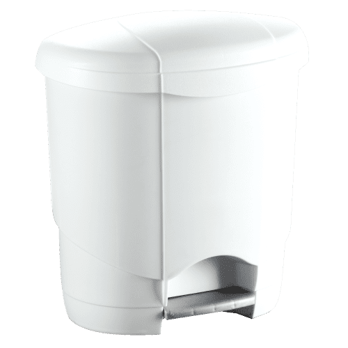 Poubelle plastique à pédale 4L blanc Tampel photo du produit front L