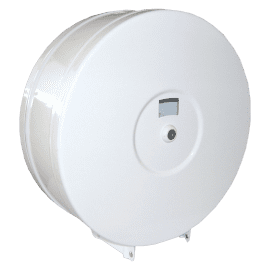 Distributeur de papier toilette Rossignol en métal blanc pour rouleaux géants photo du produit