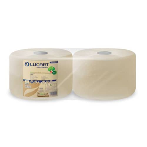 Bobine d'essuyage en rouleau havane Lucart 1500 formats 22 x 30 cm Ecolabel photo du produit front L