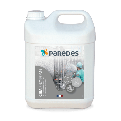 Dégraissant désinfectant enzymatique moussant Paredes CIBA ENZYFOAM bidon de 5L photo du produit front L