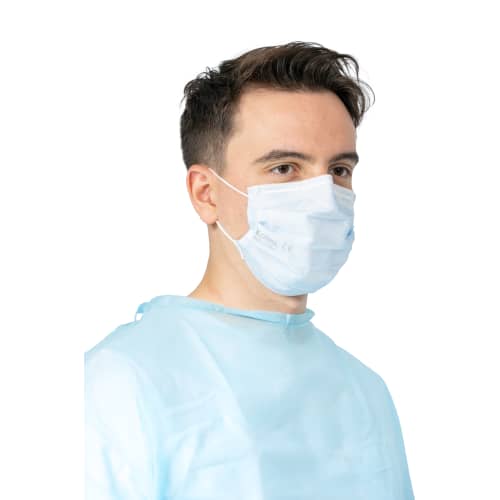 Masque médical Op'R type IIR bleu à élastiques Kolmi photo du produit front L